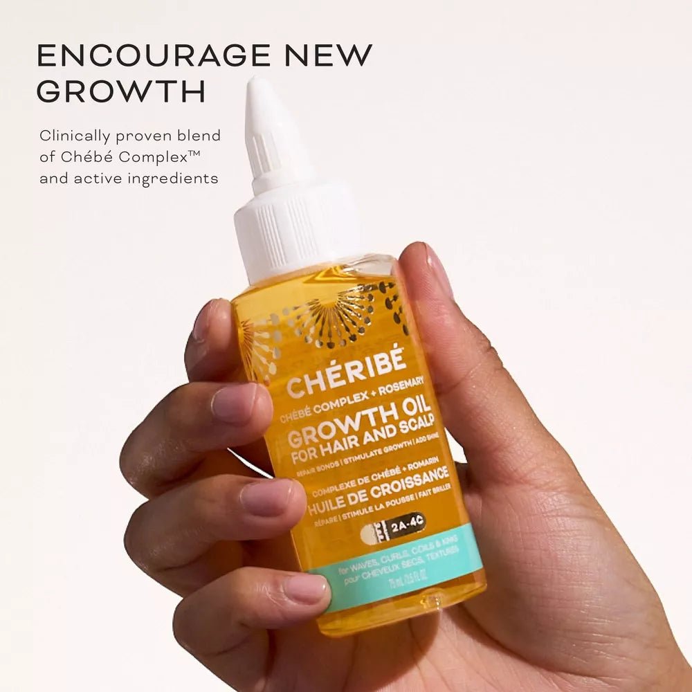 Growth Oil for Hair and Scalp | Chébé Complex + Rosemary - Cheribe - CHÉRIBÉ®